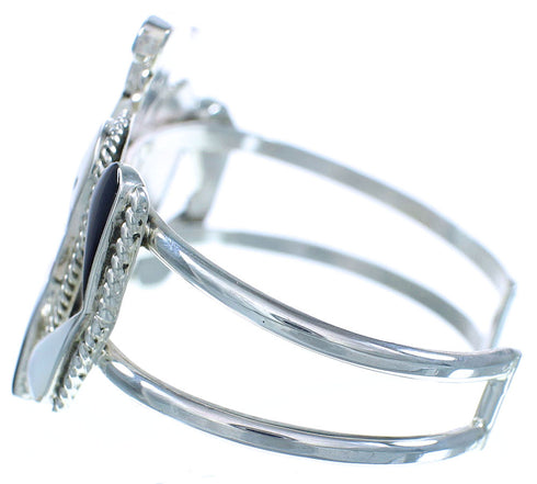 Silver Thunderbird Multicolor Inlay Zuni Cuff Bracelet AX102714